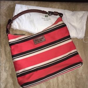 Kate Spade New York Striped Satchel Hobo Handbag